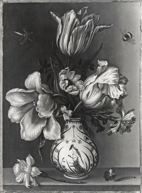 Anonimo — Bosschaert Ambrosius il Vecchio - sec. XVII - Natura morta con vaso di fiori — insieme